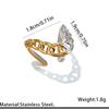 New Stainless Steel Rings Neutral Two Tone Spliced Irregular Open Rings Fashion Non-Fading Banquet Daily Wear Jewelry Accessory