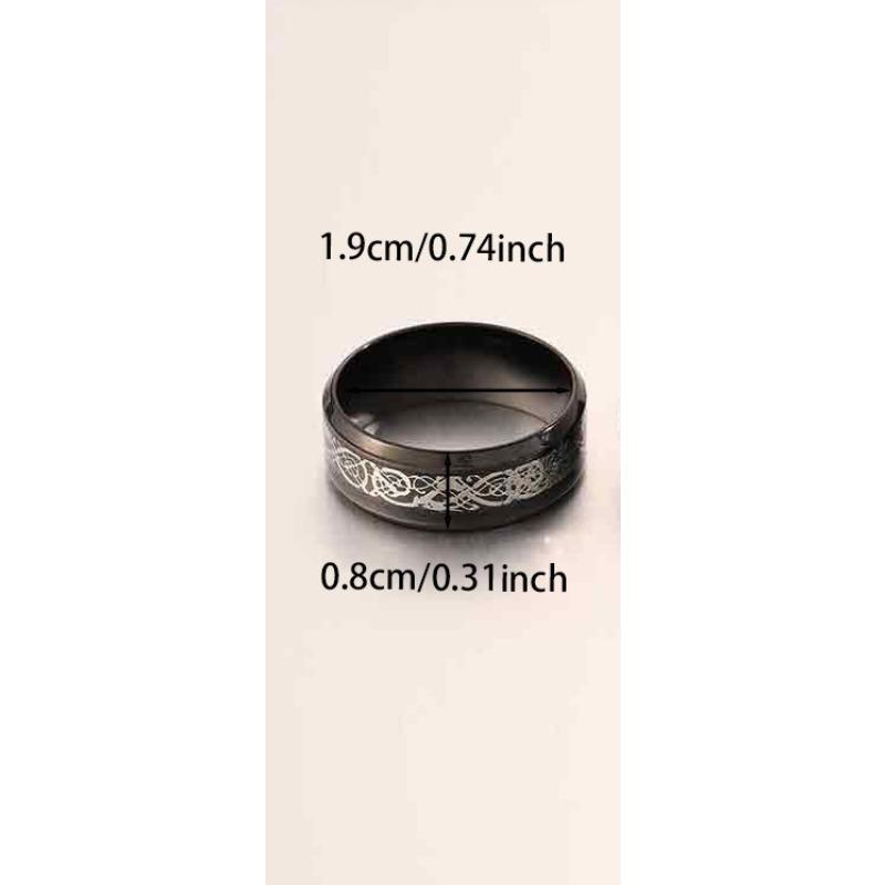 

Men s Hip-Hop Titanium Steel Ring with Black Patterns - Bold, Individualistic, Fashionable and Versatile Finger Ring no. 9 чорний