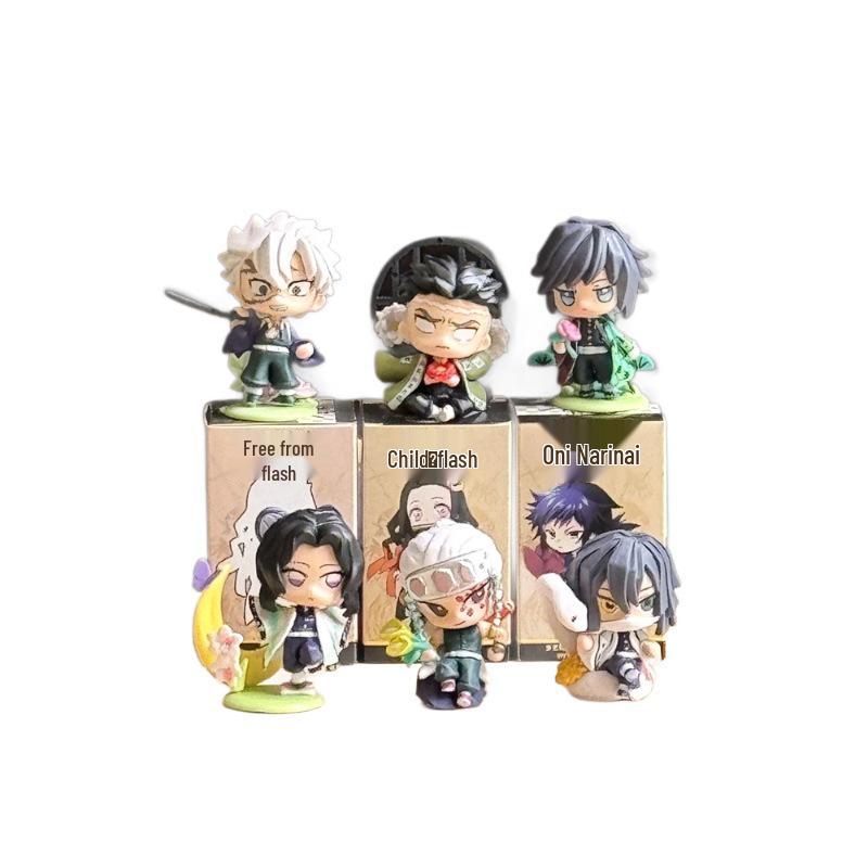 Demon Slayer Birth Flower Series: Tanjiro, Nezuko & Zenitsu Figures - Collectible Ornament Gift