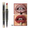 Dobbelhodet leppestift lipliner matt lipgloss 16 farger leppestift