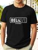 Casual Cotton T-shirt with Inspirational "Believe In Yourself" Graphic