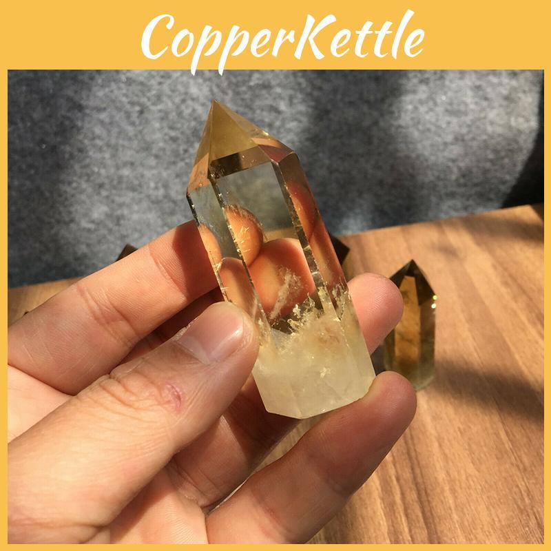 Unique Natural Smokey Citrine Quartz Obelisk Crystal Wand Promoting Spiritual Growth And Wellness