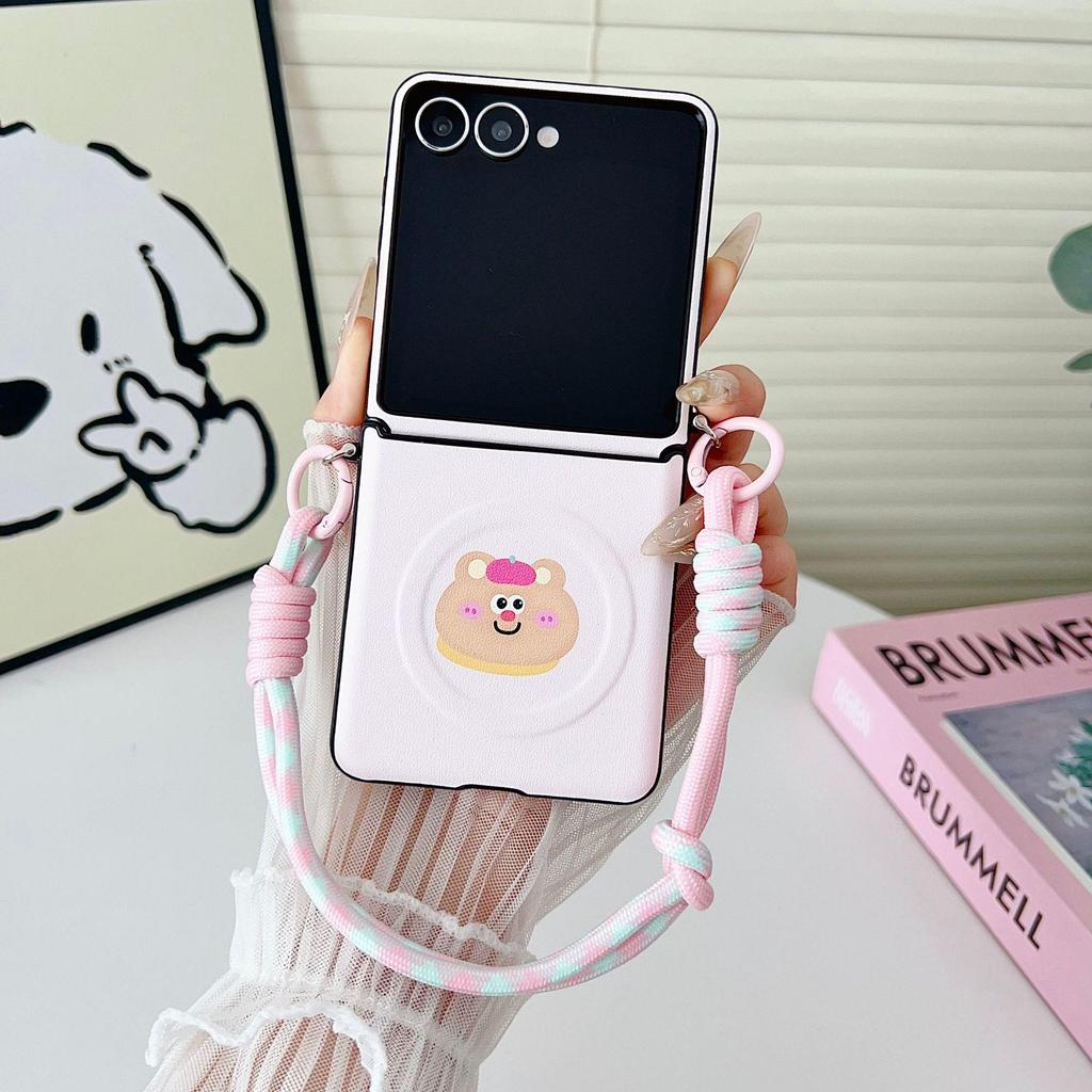 Magnetisches DIY Niedliches Haustier Hülle für Samsung Z Flip7/Z Flip6/Z Flip5 - Cartoon Anti-Drop Design