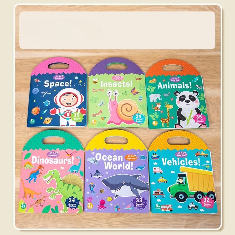 Children'S Enlightenment Early Education Portable Jelly Quiet Paste Book Puzzles, Cognitive Sticker Books, Paper Toys