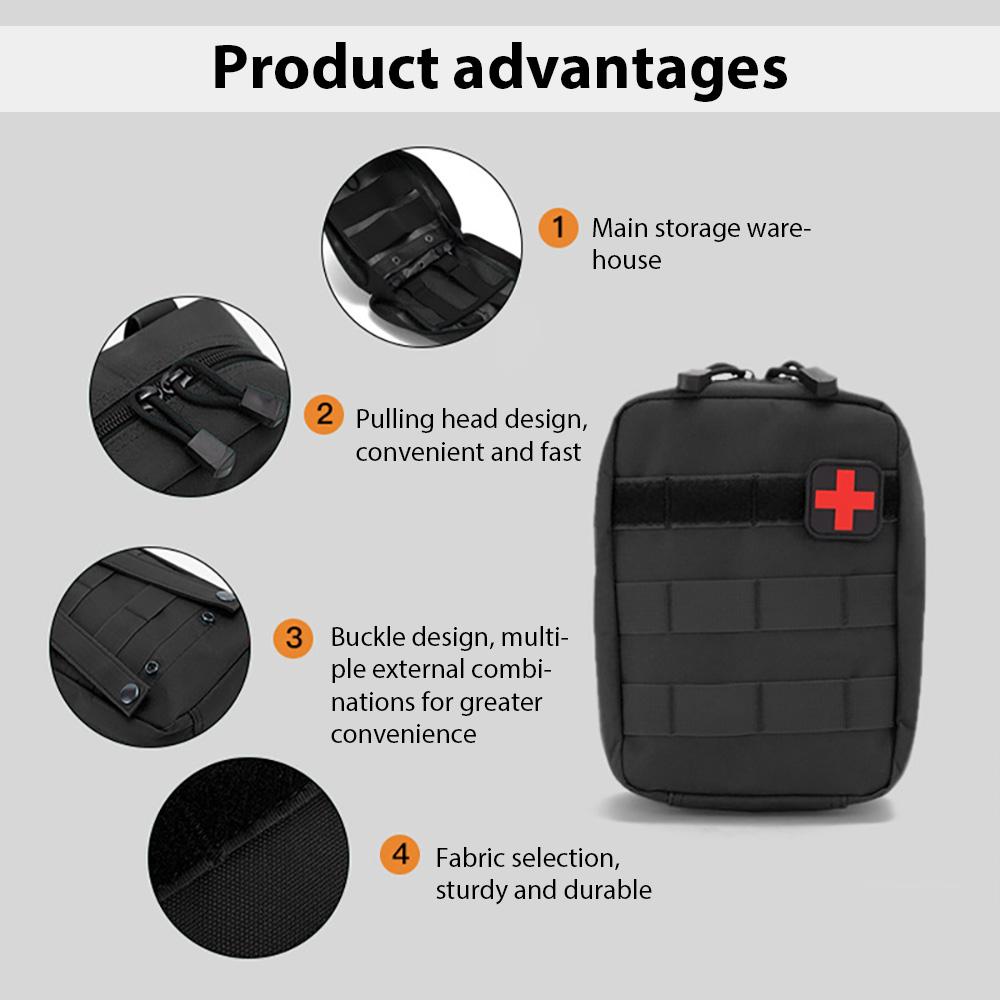 Portable Outdoor Climbing Waist Bag Wilderness Camping Tactical First Aid Medical Bag Home Emergency Treatment Case EDC Pouch