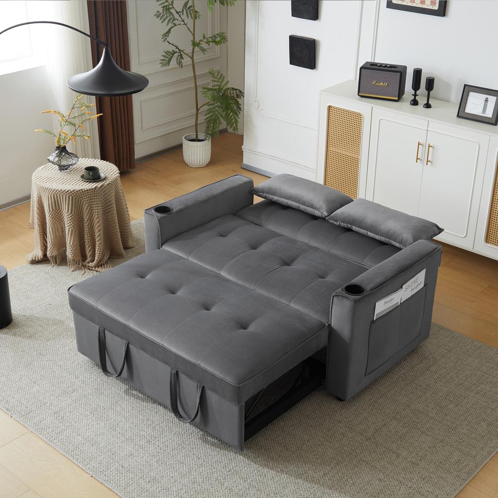 Divano letto pieghevole, divano multifunzionale con funzione letto, con portabicchieri e cuscini, adatto per soggiorno, camera da letto, home theater appartamento