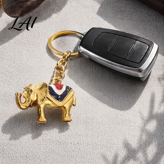 Animal Decorative Accessory Zinc Alloy Elephant Keychain Car Key Ring Holder Lightweight Keychain Pendant Handbags Backpacks Charm for Men