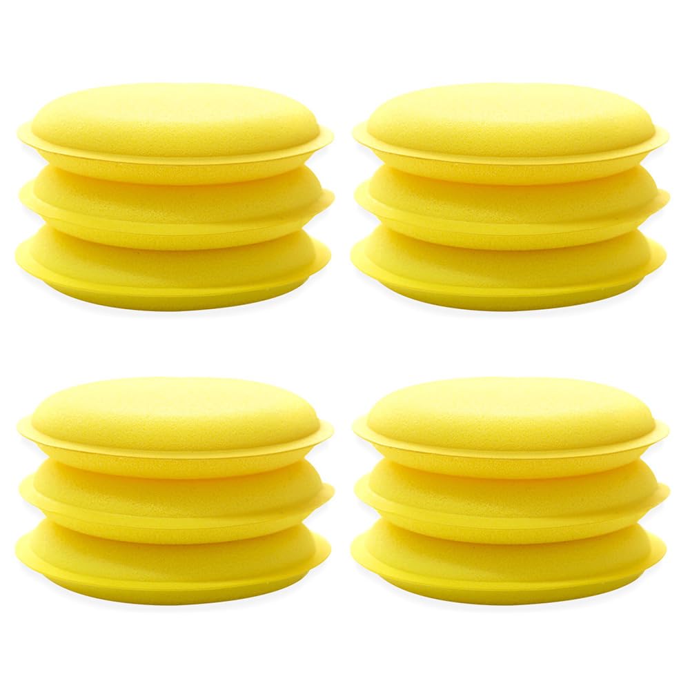 

Car Wash Sponges Set of 12 | Round Shape 3.9 inches (10 cm) Diameter 10cm жёлтый