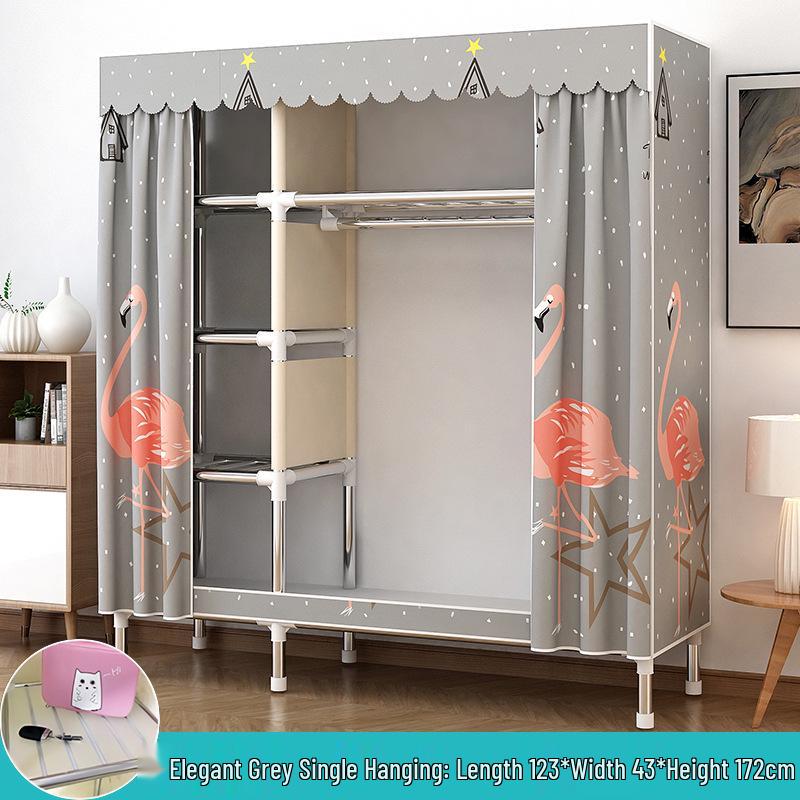 Compact All-Steel Frame Cloth Wardrobe: Durable Storage Solution for Bedrooms and Apartments