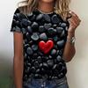 3d Colorful Stones Print Tshirt For Women Summer Fashion Casual Loose T Shirt Oversized Short Sleeve O-Neck Tops Design Clothing