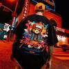 Men Oversize Tee Casual Loose American Denim Jacket Bear Print T-shirt Suitable Men Women Youth T-shirts