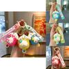 Cute And Stylish Cartoon Bunny Ice Cream Keychain Silicone Bag Accessory