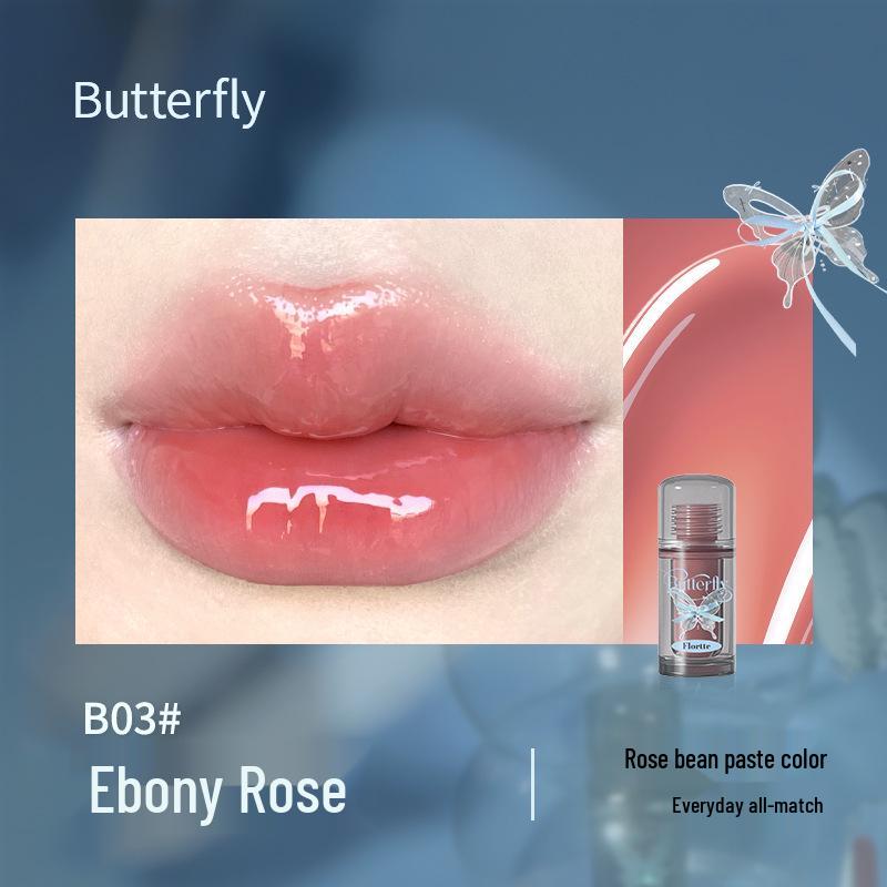 Translucent Glass Lips: FLORTTE Floria Butterfly Lip Essence Gloss Lipstick for Women