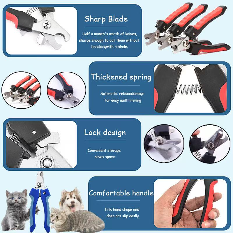 Professional Dog Nail Clipper - Dog Nail Trimmer - Easy and Safe Pets Grooming Clippers - Cat Claw Trimmer with Safety Guard