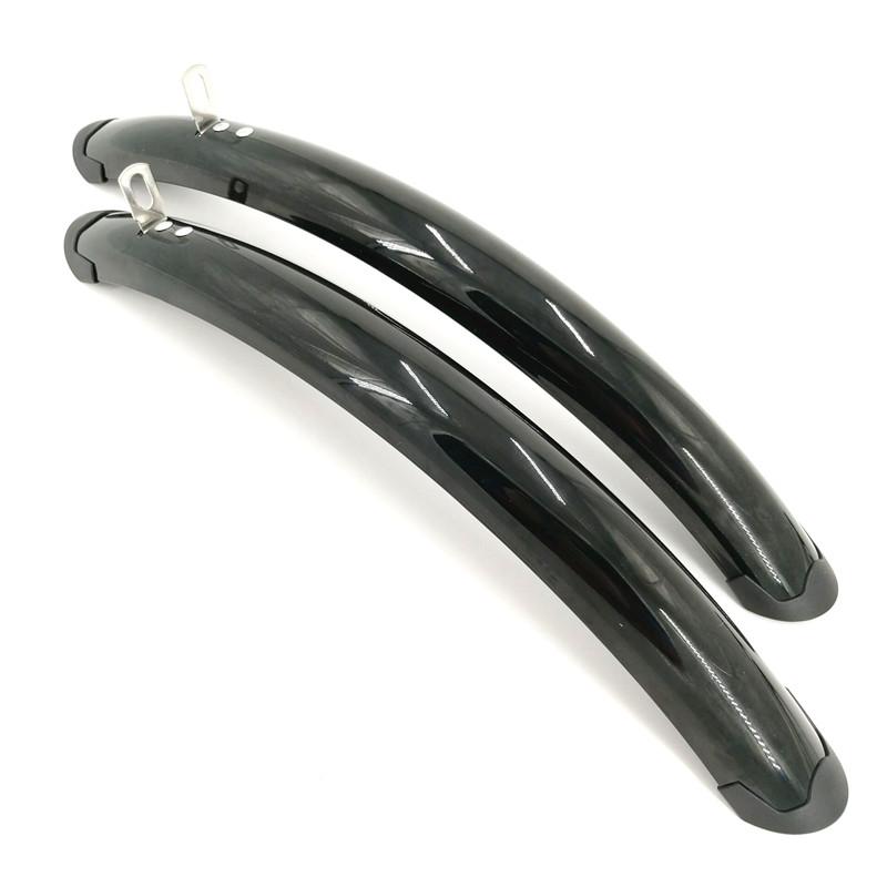 Bicycle Front Rear Fender Retro Fixed Gear Bike 700C Road Bicycle Fender Plastic and Aluminum Liner Fender Silver Black