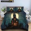 Halloween Horror Pumpkin King Queen Duvet Cover Night Witch Bedding Set Bat Moon Quilt Cover 2/3pcs Polyester Comforter Cover
