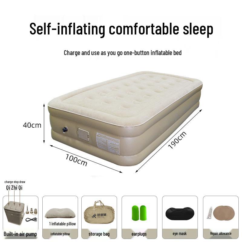 Smart AI Voice-Controlled Inflatable Air Mattress for Outdoor Camping – Thickened Double Bed Sheet