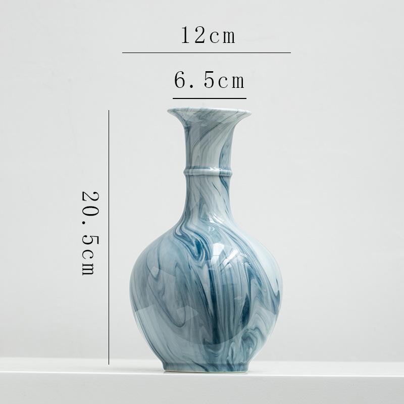 Mermer Seramik Vazo Çin Vintage Şişe Çiçek Vazosu Çiçek Düzenleme Aksesuarları Seramik Süsleme Oturma Odası Dekorasyonu