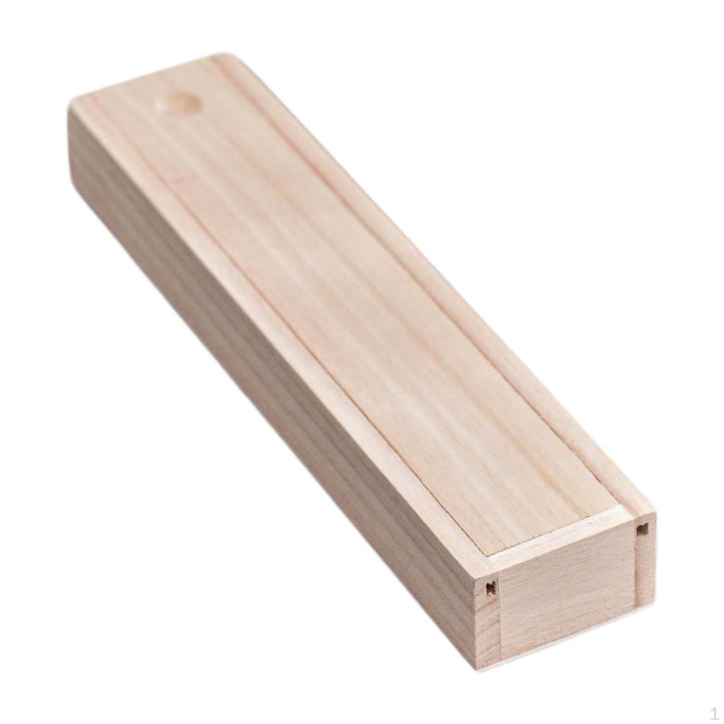 Holzkiste mit Schiebedeckel Geschenk Schmuckkästen Behälter Leer Stift DIY Bastelkoffer