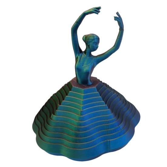 3D-gedruckter drehender Ballerina Fidget Toy Ballettänzer Erweitertes sensorisches Spielzeug Wirbelnde Spirale Stressabbau Schreibtischspielzeug für Erwachsene