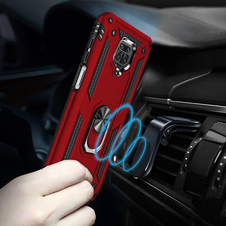Armored case for Xiaomi Redmi Note 9S / 9 Pro, Nox Case Ring, red