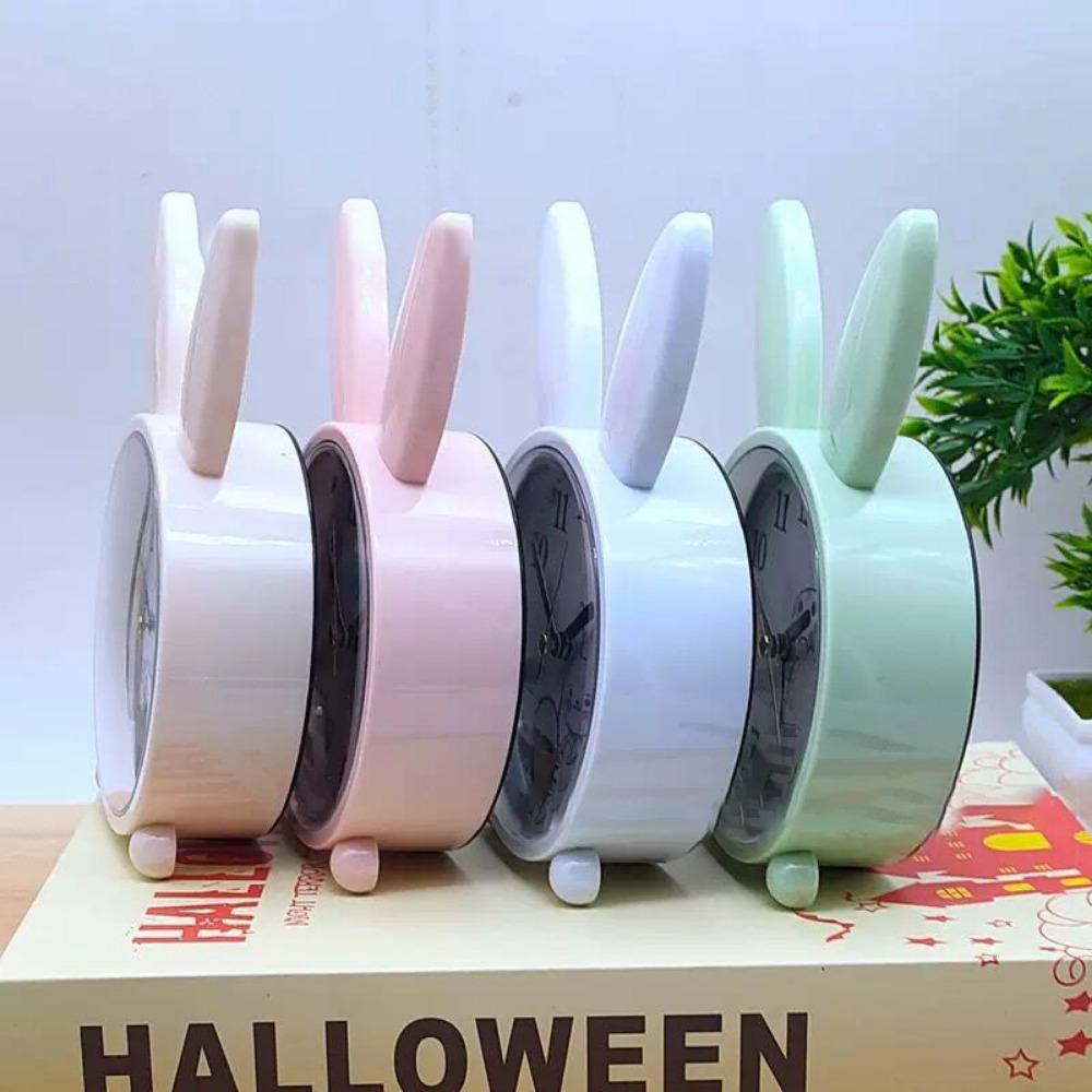 

Simple Mute Bedside Cartoon Rabbit Clock Gift Alarm Clock Home Clock