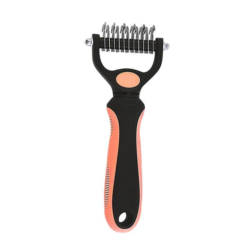 

Sisir Penghilang Bulu Anjing Pemotong Simpul Bulu Peliharaan Sikat Dua Sisi Pembersih Rambut Keriting Panjang Alat Penumpahan Perawatan Kucing Orange S