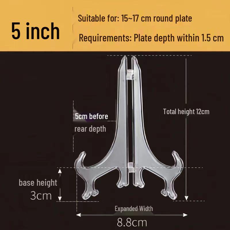 Schwarzer Transparenter Faltbarer Kunststoff-Aufsteller für Teller, Geschirr, Teekuchen, Uhren und Fotos