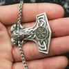 Thor's Hammer Necklace Valknut Compass Aries 126
