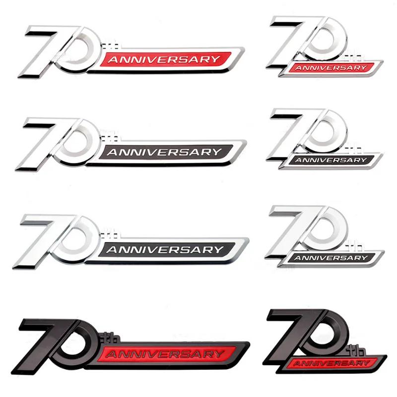 3D ABS 70th Anniversary Logo Prado Emblem Sticker Accessories Car Letters Fende Trim Rear Trunk Badge For Toyota Land Cruiser