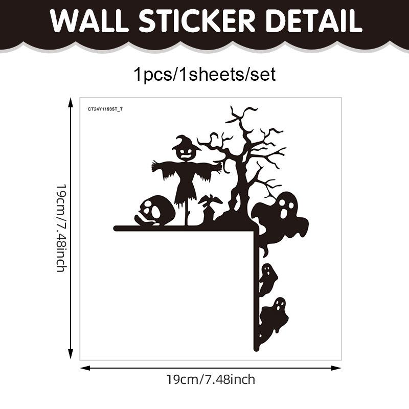 New Halloween Door Frame Decoration Sticker Witch Hat Pumpkin Wall Sticker Switch Sticker PVC Self-adhesive Sticker