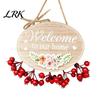 Customizable Home Address Sign Welcome for Front Door, Entrance Door Plate, Pastoral Natural Wood Plate Wooden Hanging Plaque Outdoor Wall Decor