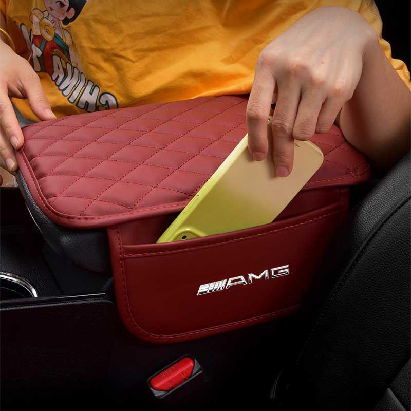 1 Pezzo Pelle Console Auto Cuscino Bracciolo Auto con Storage Styling Auto Per Mercedes Benz AMG GLE GLS GLC CLA GLB ML C500 C200 C300 W204 W206 W203