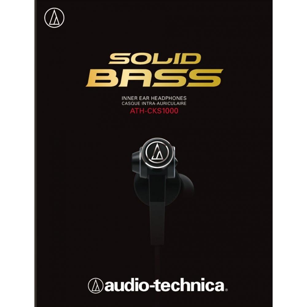 Audio Technica Audio Technica Solid Bass Canal Earphones Black Ath Cks1000 Black
