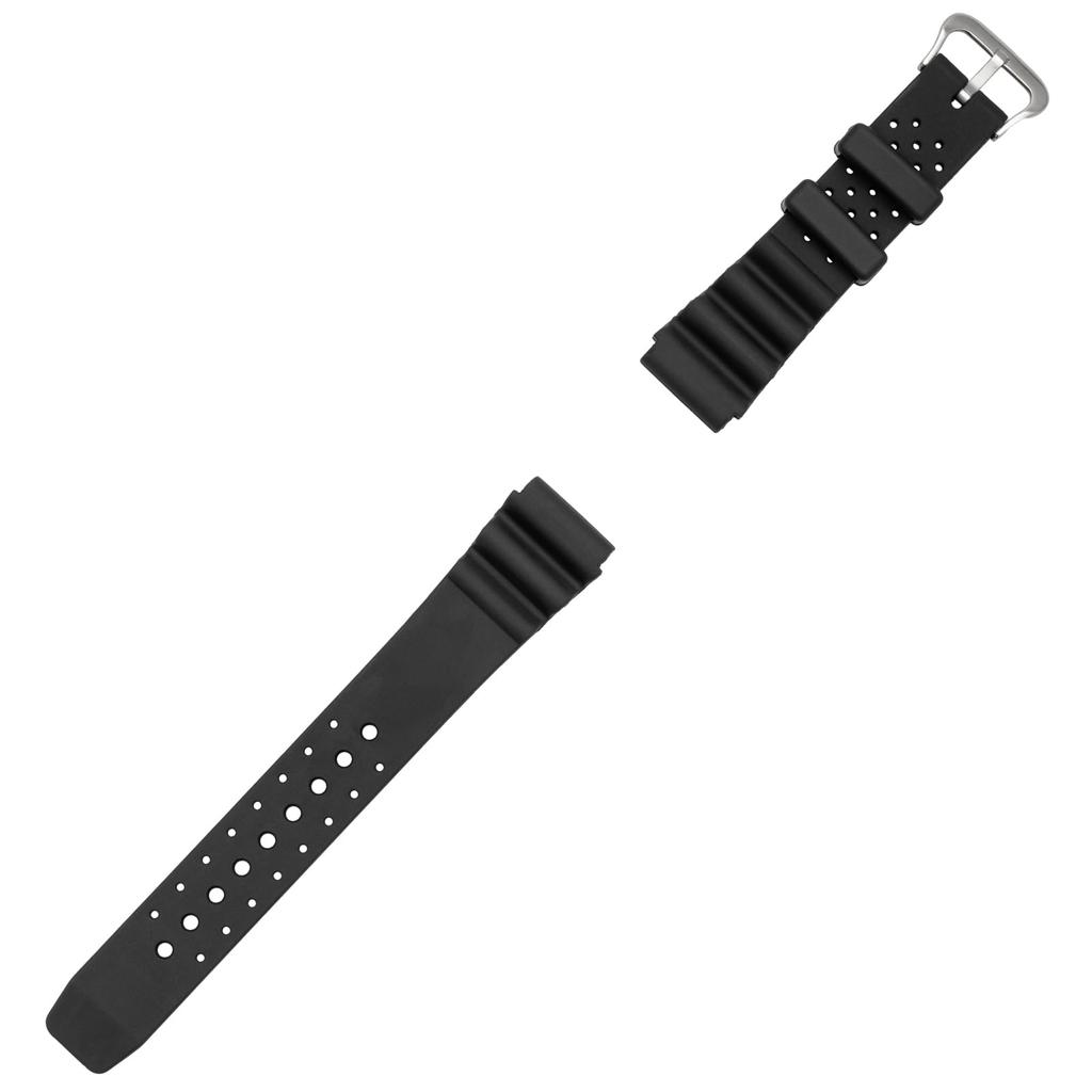 CREPHA Watch Strap 20mm Urethane Resin Strap Easy to Attach Tool Included Black Diver Type (Klepha) KU-17