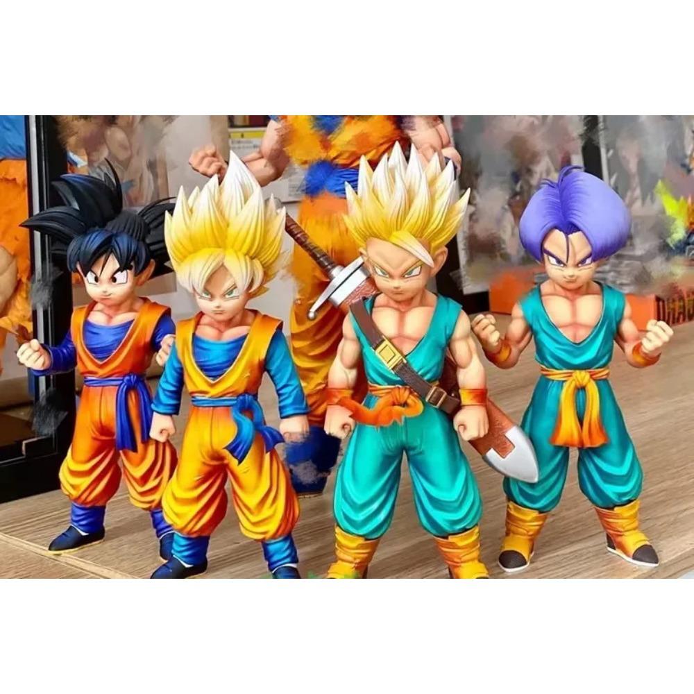 4 Pcs/Set 18-20cm Middle Size Dragon Ball Figure Super Saiyan Son Goku Torankusu Trunks Goten Figurine Model Dolls