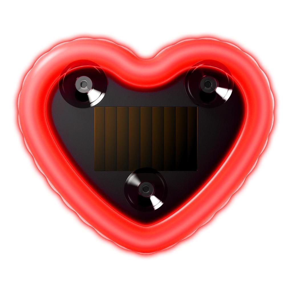 Solar-Powered LED Heart Window Light for Car Interior