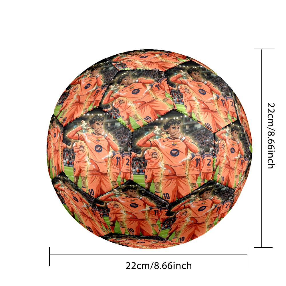 Lamine Yamal 19 Barcelona Goalkeeper Celebration Size 5 Soccer Ball Machine Sewn Indoor/Outdoor Training and Matches Soccer Accessory Perfect Gift for