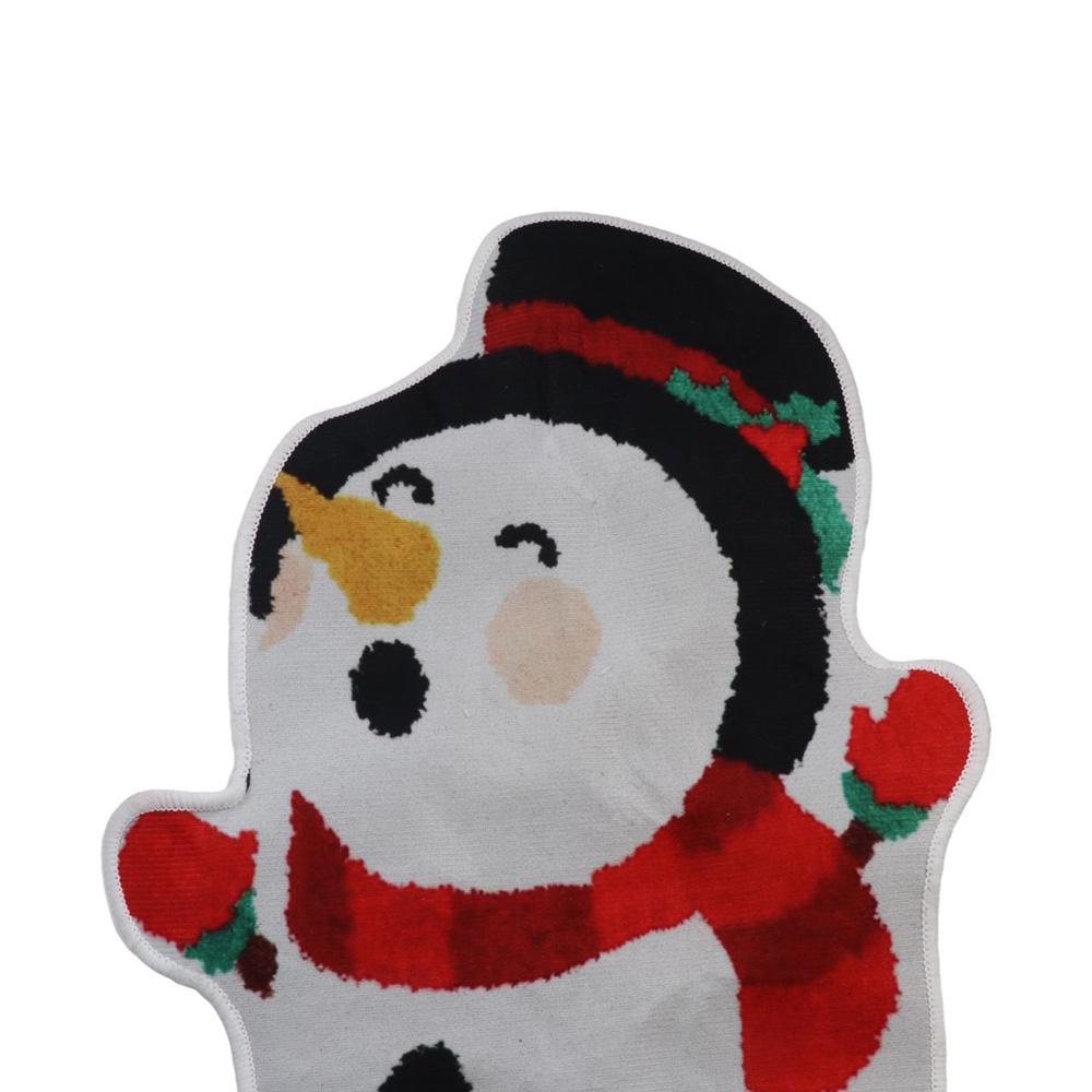 Snowman Entry Door Mat Christmas Tree Shaped Bath Mat Home Decor Floor Mat  Kitchen
