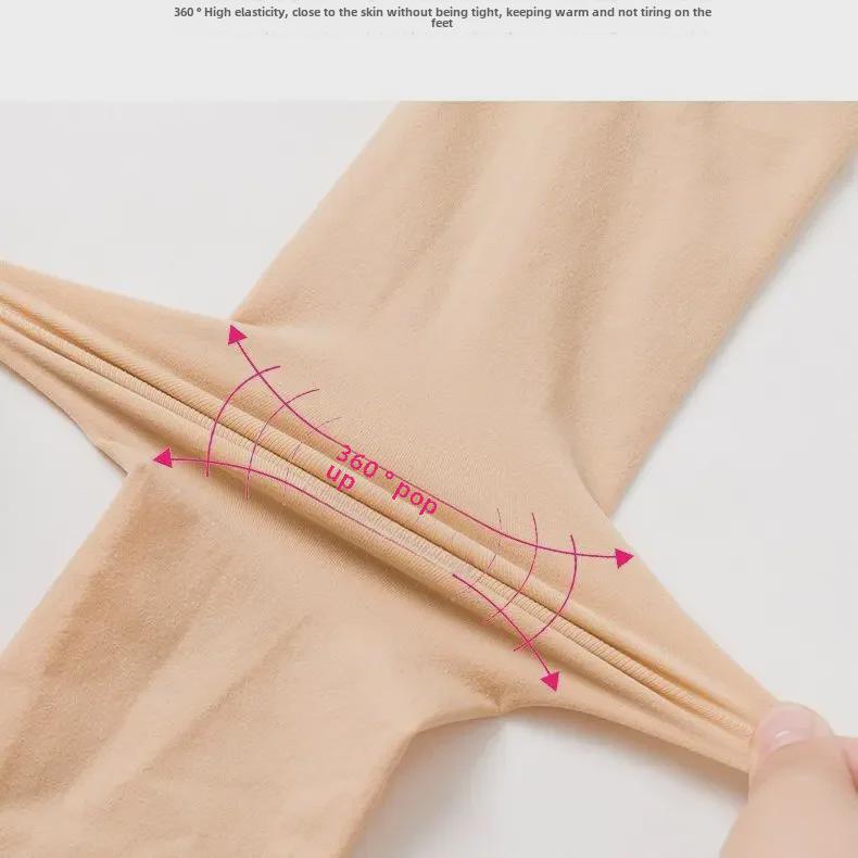 Dívčí silné sametové taneční legíny a punčochy - Podzim/Zima Bílé punčochové kalhoty