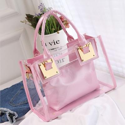 Popruh PVC taška přes rameno Messenger Bag Plážová kabelka Crossbody kabelka Průhledná želé kabelka Hranatá kabelka
