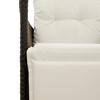 2 Seater Garden Sofa with Table Adjustable Black Poly Rattan