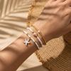 3 Pcs Bohemian Shell Starfish Pearl Bracelet Set For Women Summer Beach Multilayer Stacked Party Jewelry