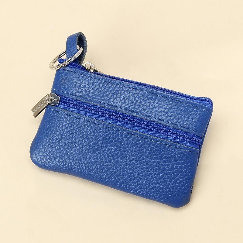 

Ультратонкий женский кошелек для монет из коровьей кожи высшего качества - Натуральная кожа, Однотонный, Мини на молнии