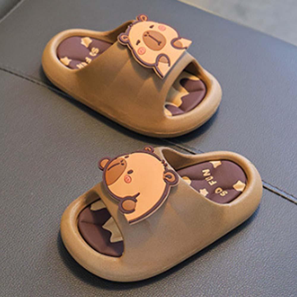 Thickened Cartoon Animal Slippers PVC Children's Bathroom Sandals Cute Capybara Slippers  Boys