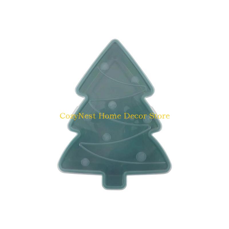 92MF Christmas Serving Tray & Festive Christmas Biscuit Storage with Lid Holiday Snowflake Tree Character Container for Candy,