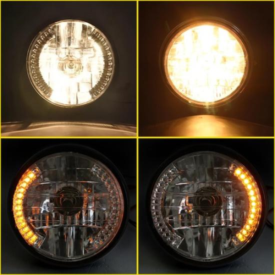 For Honda VT Shadow VT750 VT1100 VT600 7inch LED Headlight Assembly Plug and Play | AUXITO | 12V | Amber | 2 Years Warranty | Sealed Assembly |
