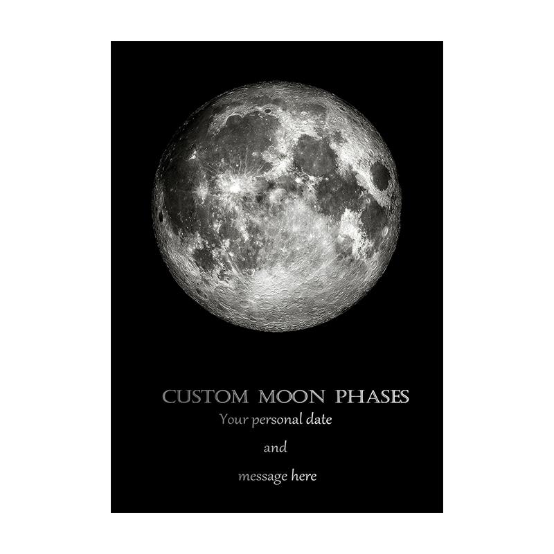 

Персонализированная картина на холсте с фазой луны, принты, индивидуальный постер, минималистичный настенный художественный рисунок для комнаты, дома, индивидуальный декор, Cuadros 21x30cm No Framed