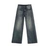 2025 Autumn/Winter Women's Sleek Low-Waist American Loose Straight-Leg Floor-Length Wide-Leg Jeans