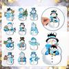 12 ks Vánoční dřevěná dekorace sněhuláka k zavěšení Farmářský rustikální svátek Zimní vánoční stromeček Kreslený sněhulák Závěsná ozdoba